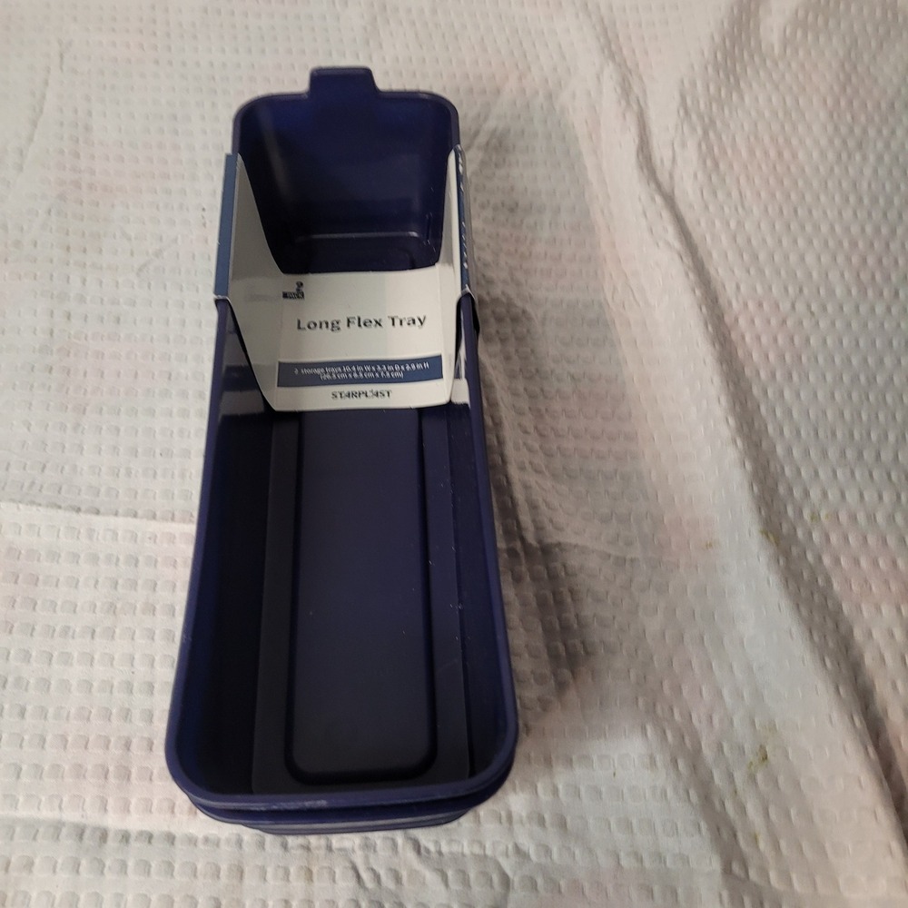 Starplast Long Flex Tray 2 Pack Navy Blue Drawer Organizer Storage Bins BPA Free